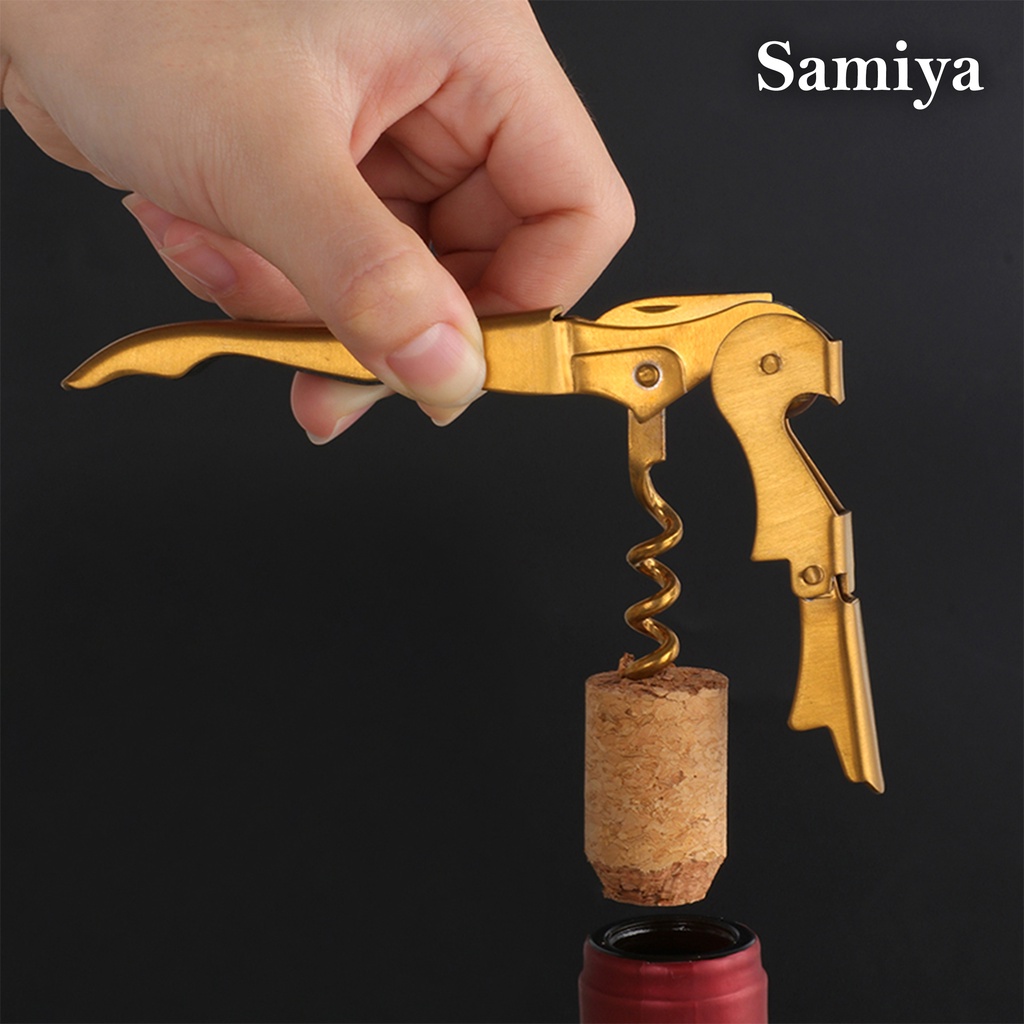 pembuka botol wine beer / corkscrew wine bottle opener color / pembuka botol warna rosegold gold / kitchenware home decor