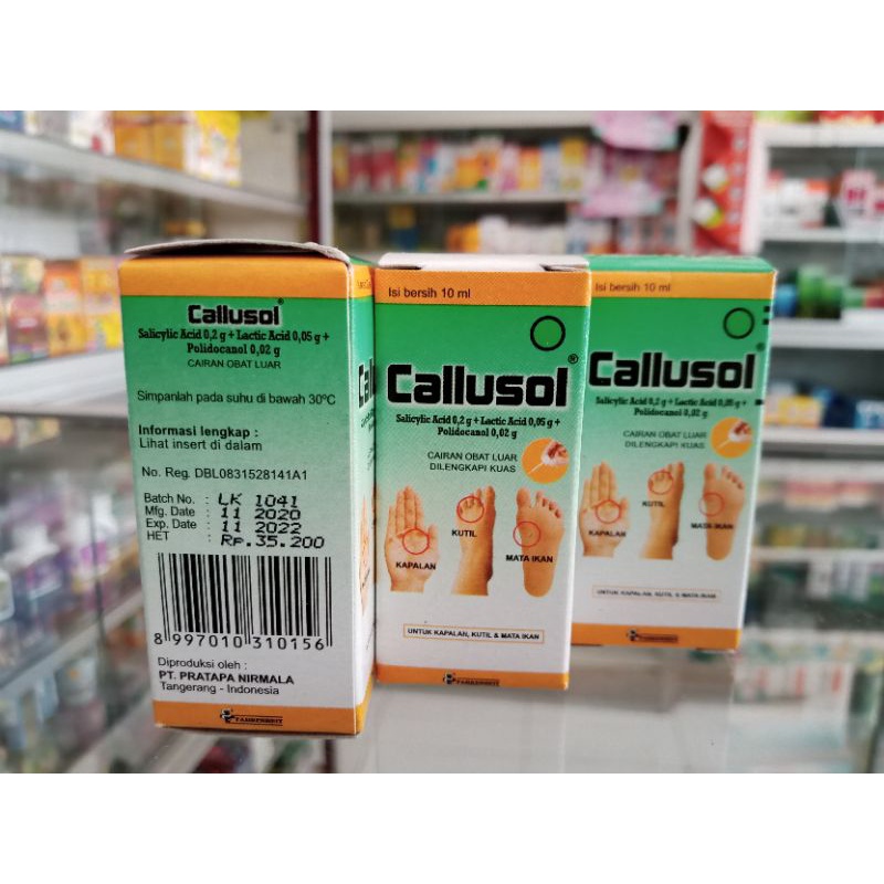 CALLUSOL 10 ml | Obat Kapalan Kutil &amp; Mata Ikan - ED 10/2024