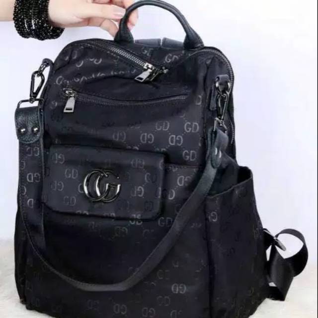 New Arrival Best Seller Ladies BACKPACK GUCCI GD Bags Waterproof Parasut Hardware Black (5872)
