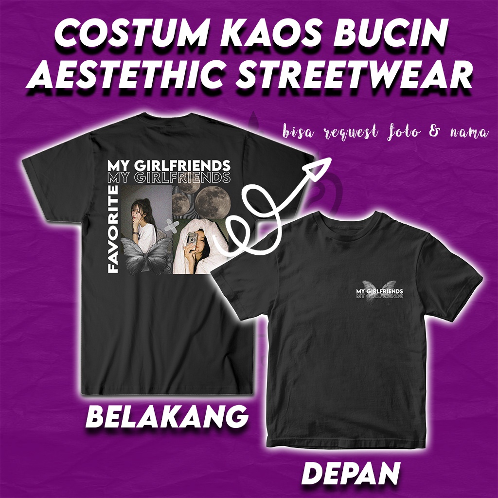 KAOS BUCIN AESTHETIC / KAOS CUSTOM STREETWEAR / KAOS BUCIN VIRAL TIKTOK / SABLON SATUAN