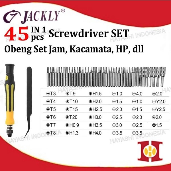 Obeng Set Kotak 45 in 1 Magnet Service Jam Handphone Computer Laptop