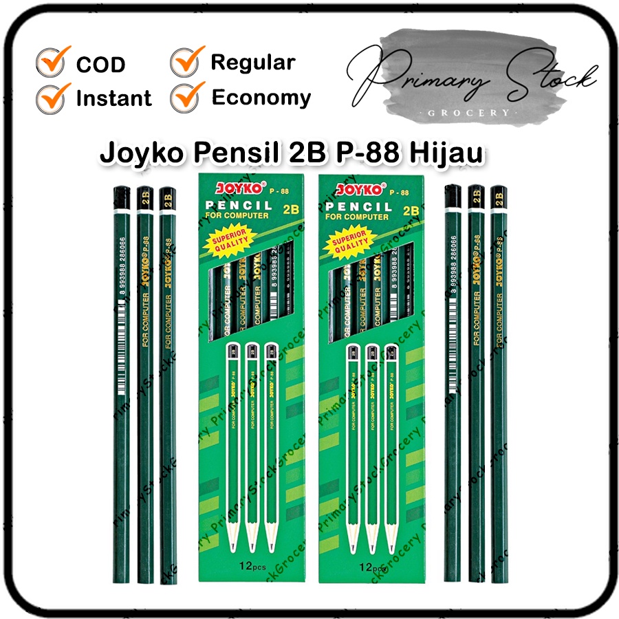 

Pensil 2B Joyko 1 Pack Hitam P 88 Per Pak Hijau P88