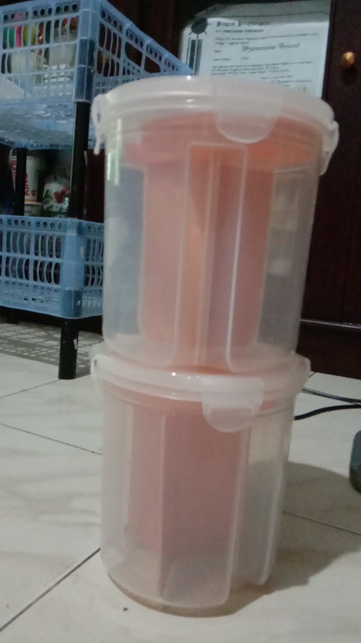 Toples Wadah Penyimpanan Kacang Sereal Oats Storage Jar 3 Slot Small Size