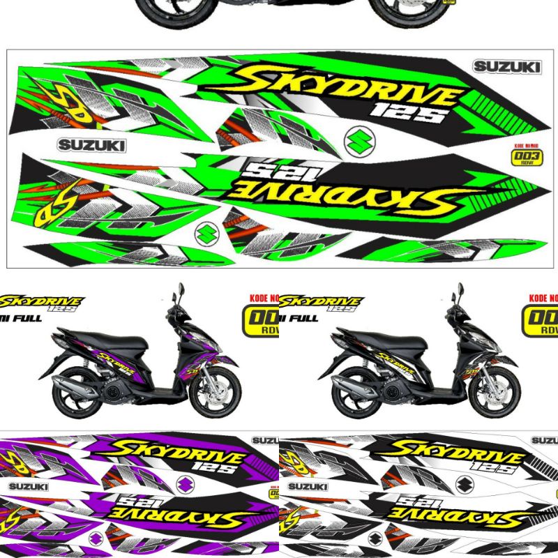 (BISA COD) Striping stiker skydrive semi full variasi suzuki 125 Lis variasi Suzuki skydrive