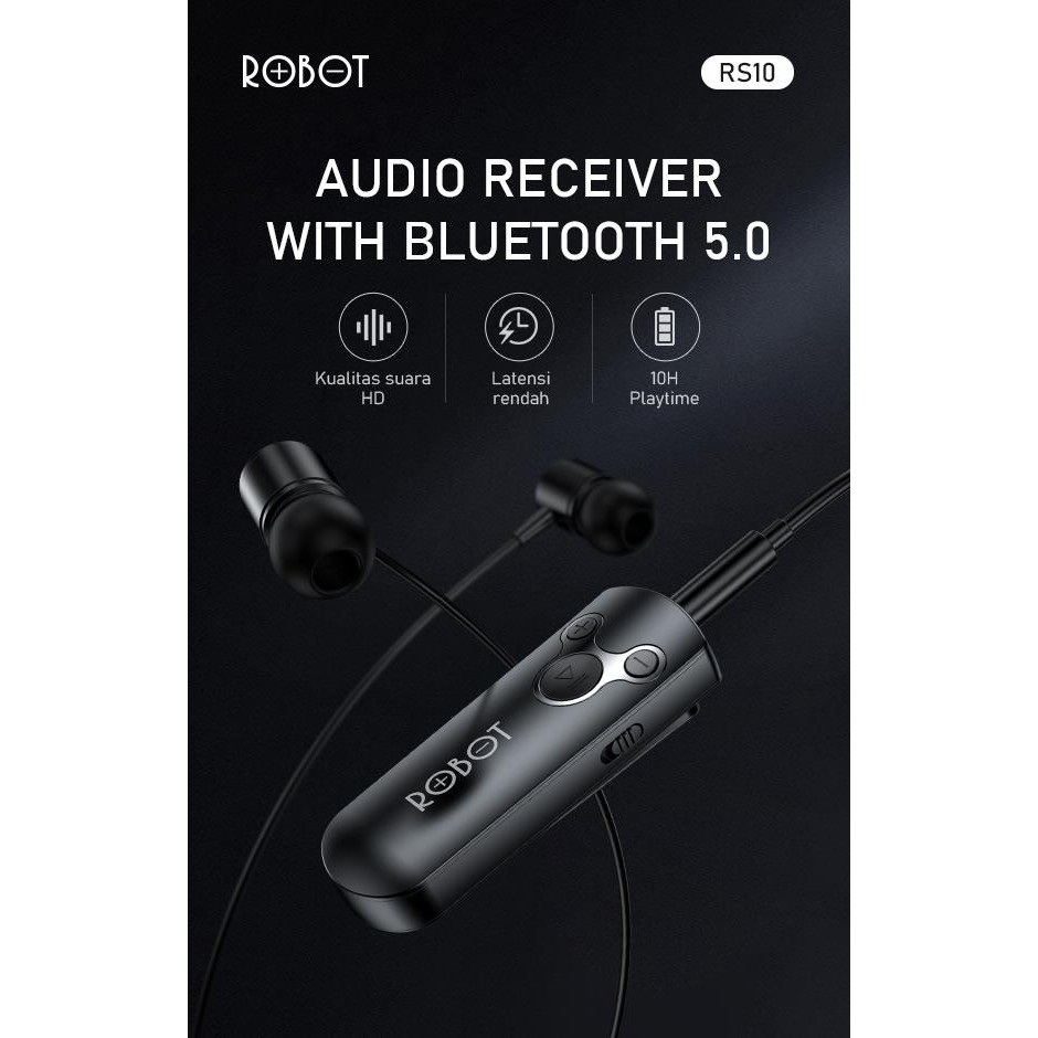 ROBOT RS10 Small &amp; Portable HD Sound Quality Audio Receiver Bluetooth5.0 10H Playtime Small and Port