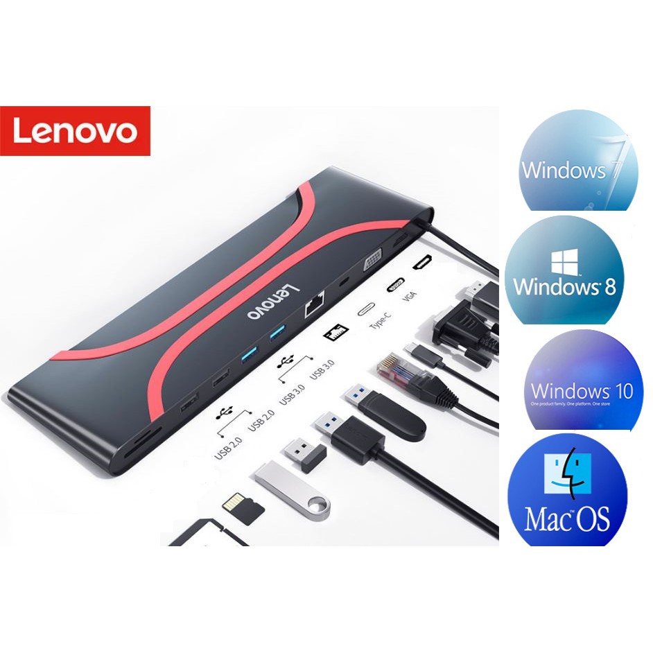 Lenovo Docking Station Notebook ponsel for Mac windows Dock4K Original