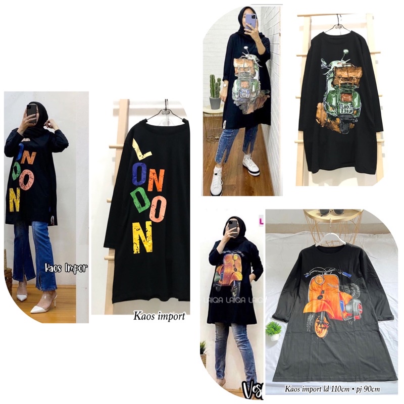 BESTSELLER  READY STOCK  KAOS VESPA TUNIK KAOS IMPORT COTTON || KAOS SCOOTER VESPA || TUNIK KAOS VES