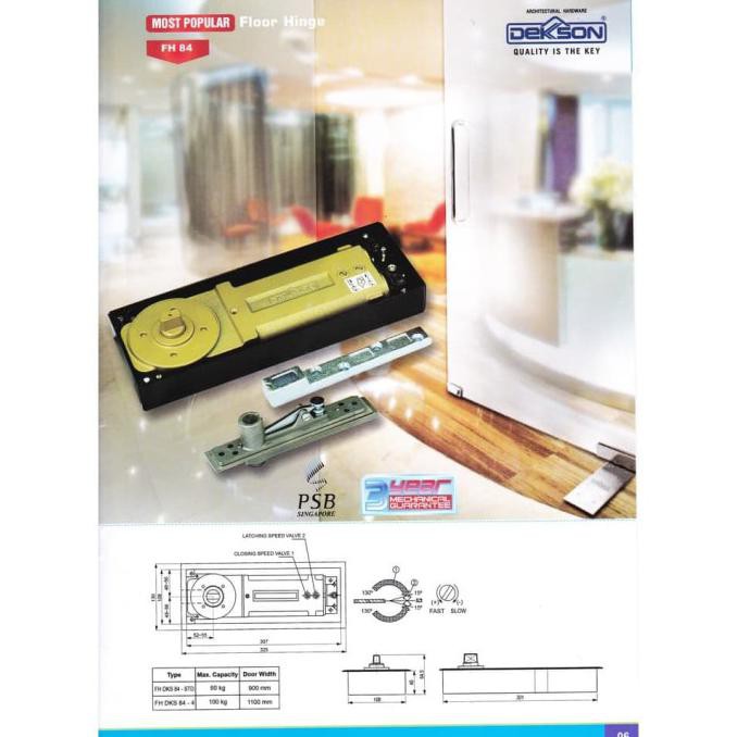 Terlaris Floor Hinge Dekkson 84 (FH 84/DKS 84) ORIGINAL Baru