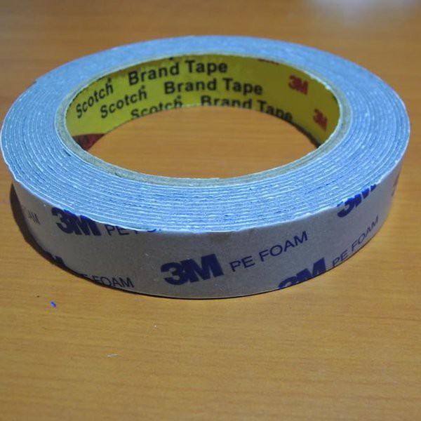 

DOUBLE TAPE 3M ORIGINAL PE FOAM PUTIH ( 1/2 inc ) 1,25 CM X 4.5 METER