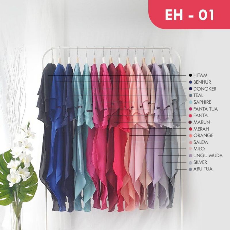 EZZET Khimar Bubble Crepe Premium EH01 Jilbab Harian Yang Cantik Nyaman Syari