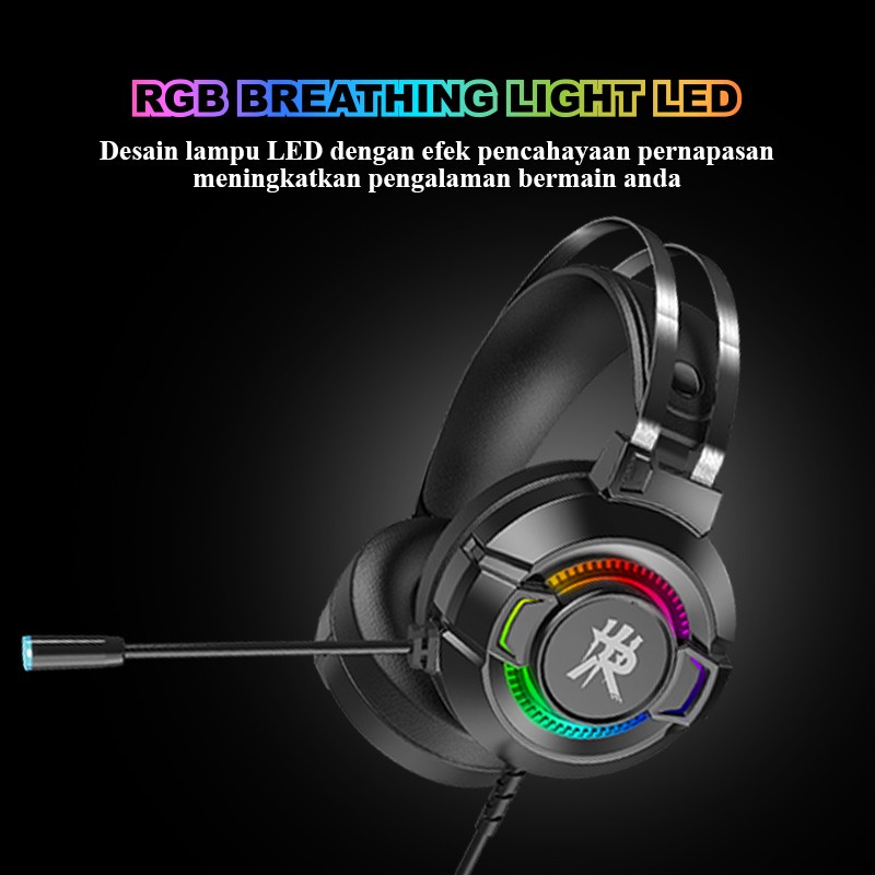 Headset Gaming Mobile RG-H602 RAPTOR Free Splitter Garansi 1 Tahun