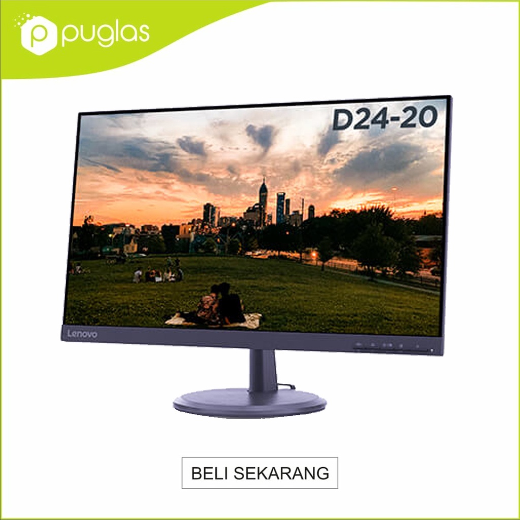 LED Monitor Lenovo D24-20 Full HD VGA HDMI 23.8 Inch For Komputer PC Laptop