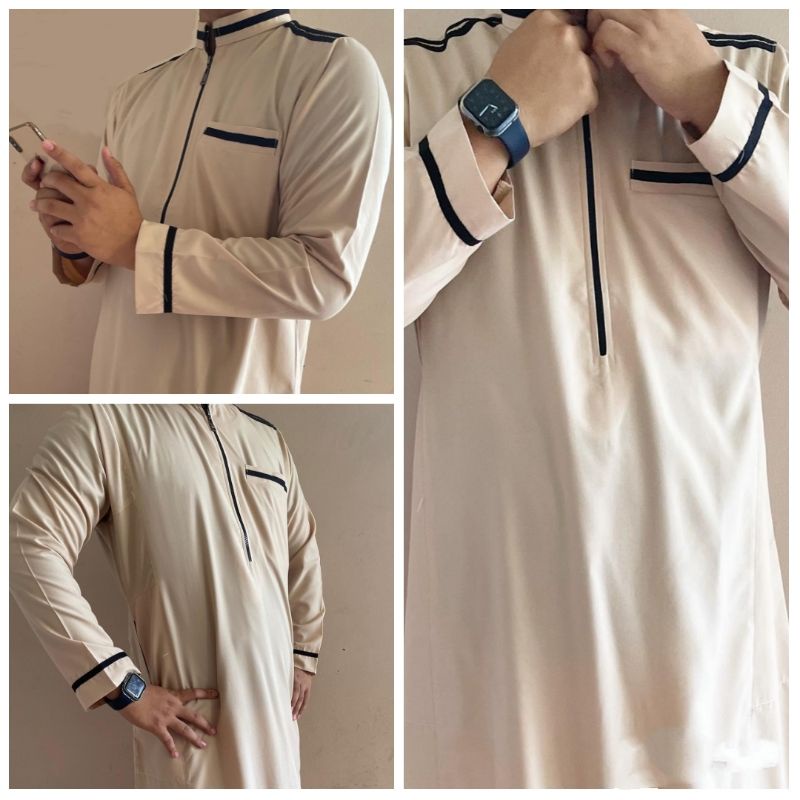 Jubah Saudi Gamis Pria Slimfit like Rethobe Al aseel Al haramain