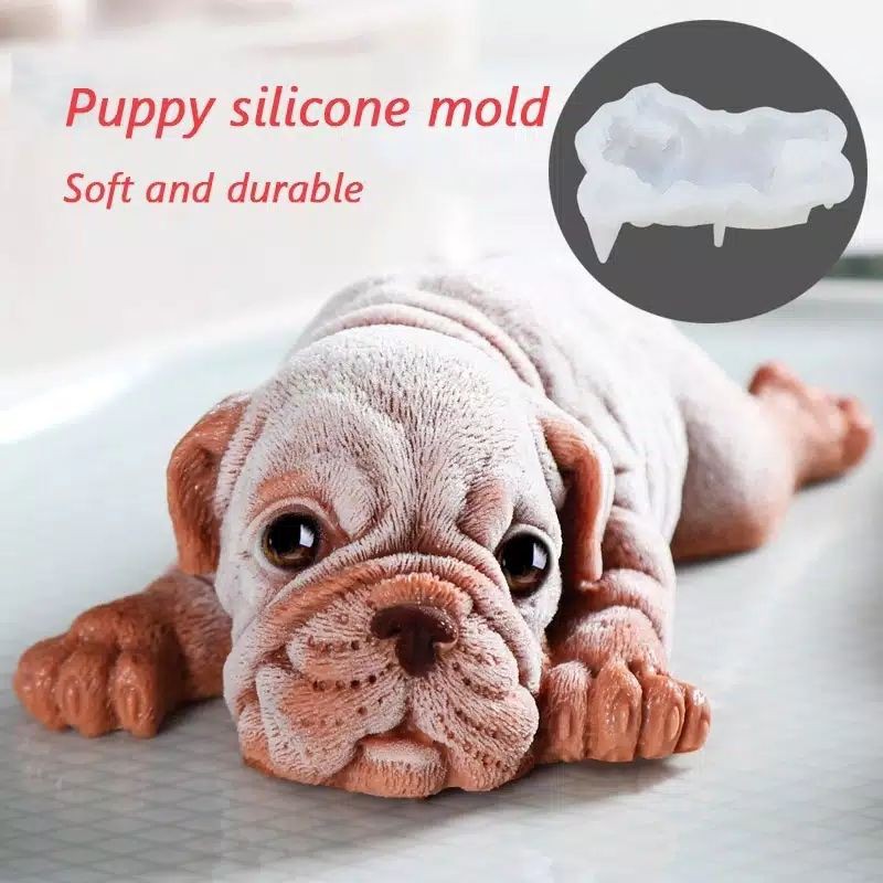 Cute Dog Silicone Mold Mousse Cake 3D Shar Pei Mould Ice Cream Pudding Chilling Tools