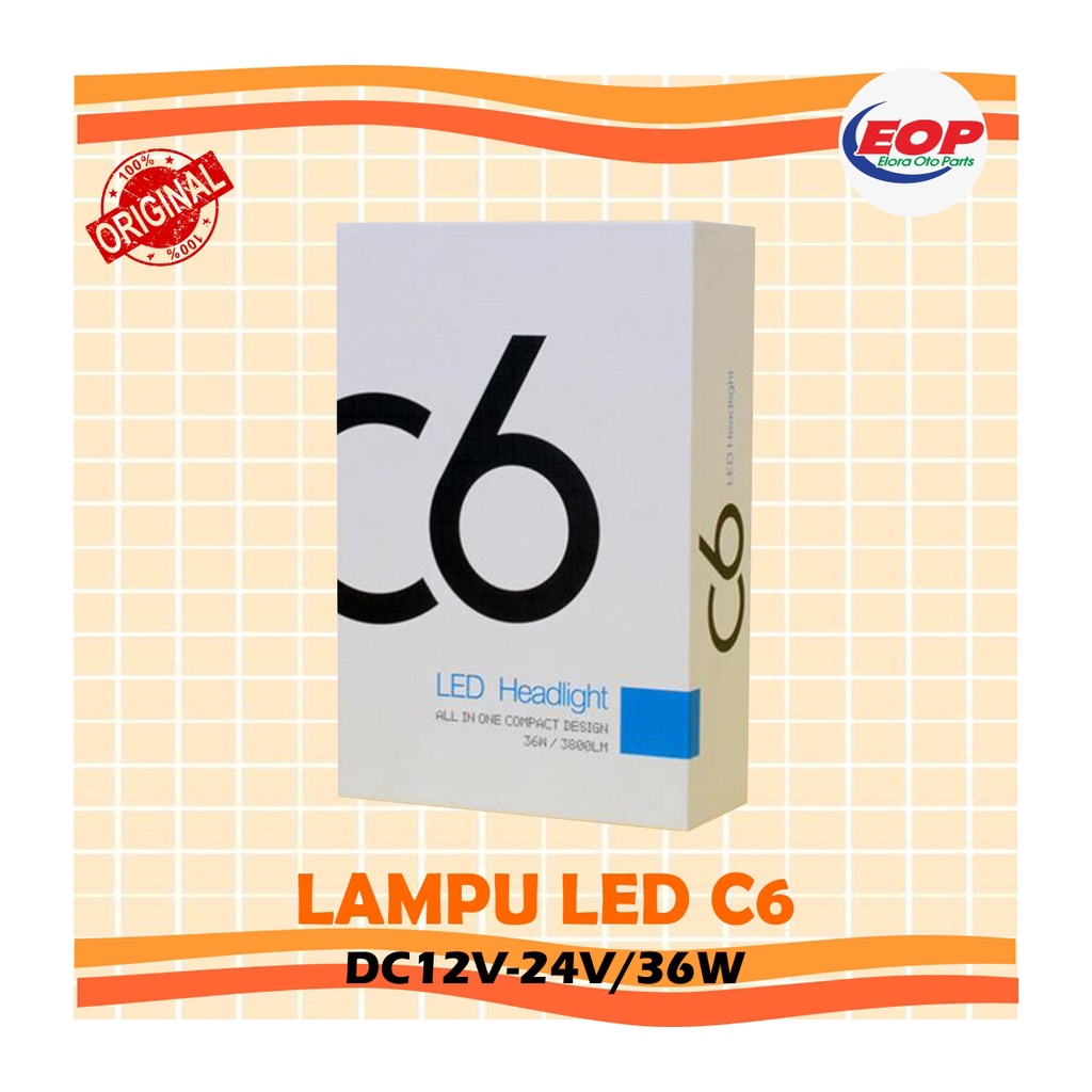 LAMPU LED C6 satu set 2 lampu LED H1,H4,H7,H11