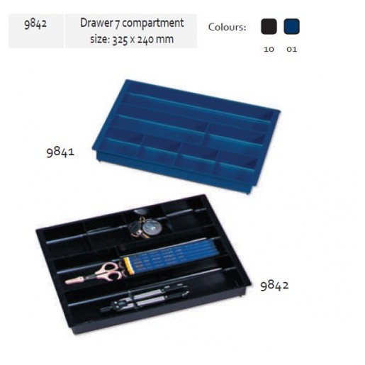 Drawer organizer bantex 7 compartment no ref 9842.