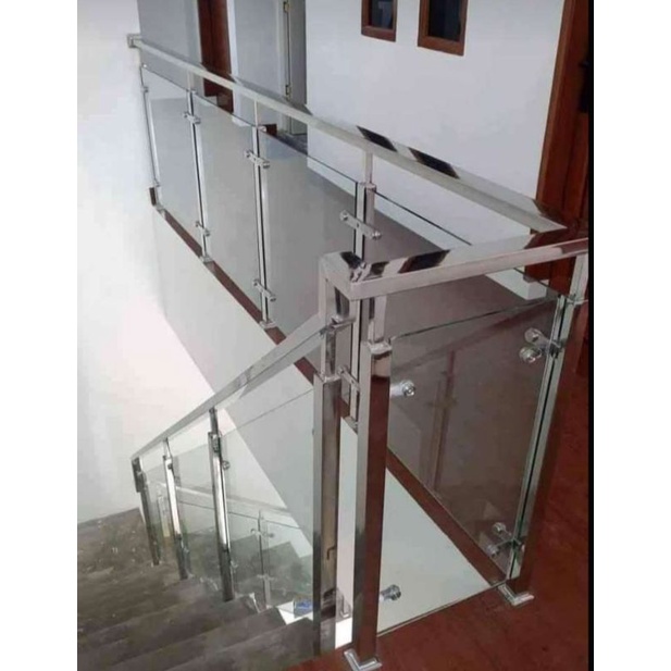 BALKON STAINLESS KACA / RELLING TANGGA STAINLESS KACA / PAGAR TANGGA KACA