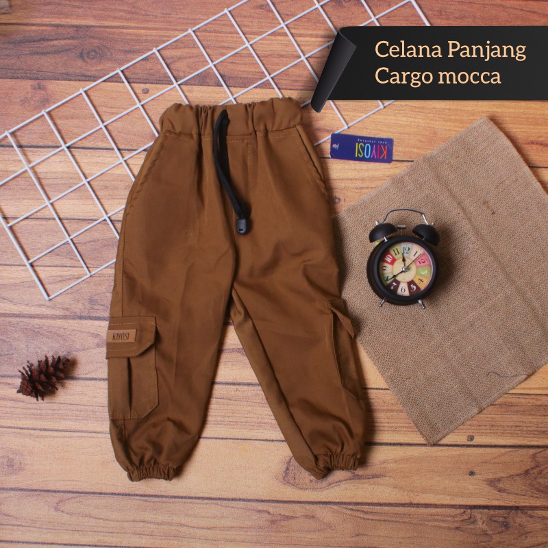 KIYOSI Celana Chinos Cargo Jogger Sirwal Anak Unisex Outdoor Polos