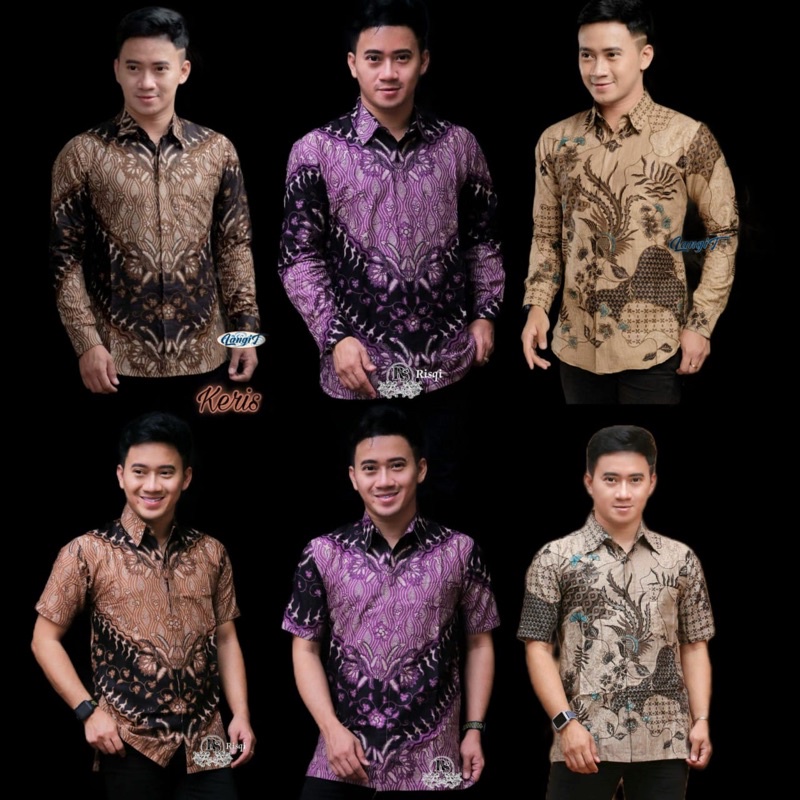 BATIK PRIA SIZE M L XL XXL  BSWART BatiK HRB026 Kenongo Hem Panjang Padi