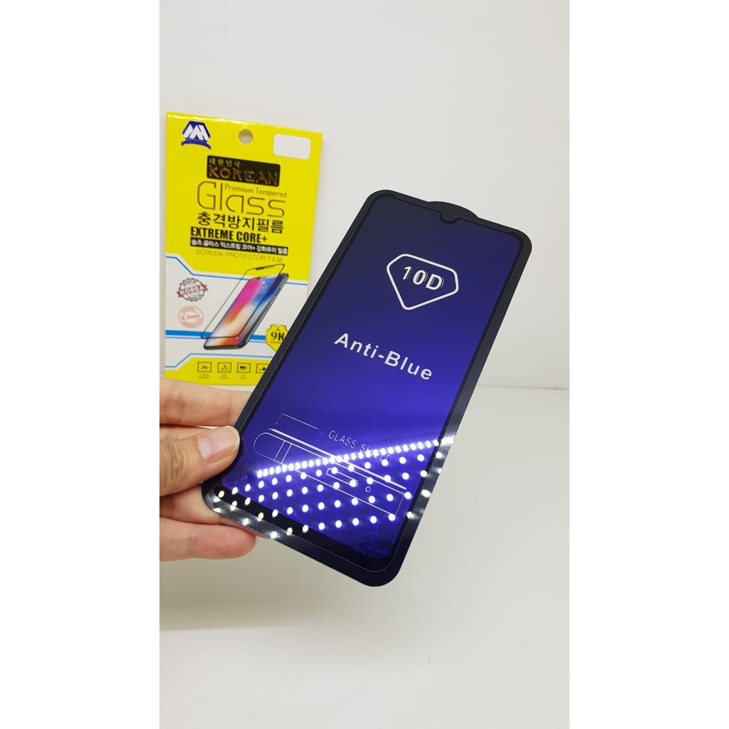 KOREAN Anti Blue Ray 10D Tempered Glass Samsung M10 M105F 6.22 inchi FULL SCREEN FULL GLUE Eye Prote