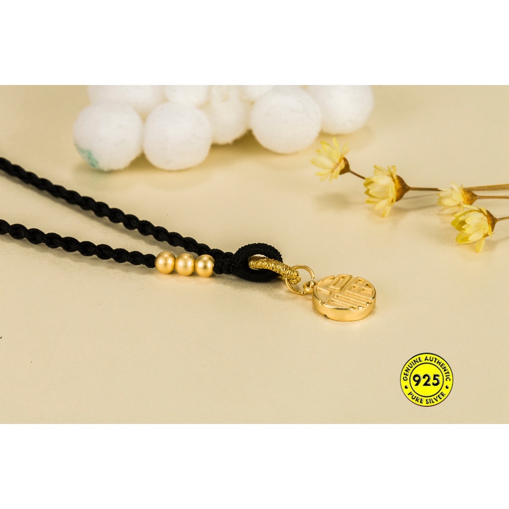 Kalung Manik-Manik Bulat Lapis Emas 18K Untuk Pria / Wanita