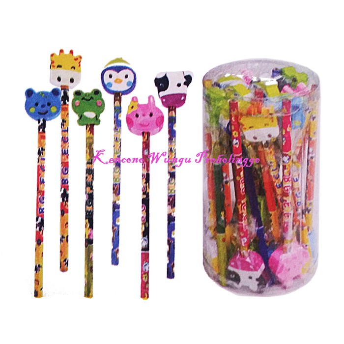 

Pensil 2b + Penghapus Motif Binatang Lucu isi 24 buah