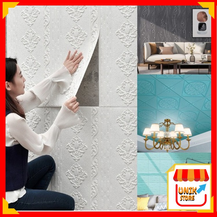 Unik - H862 Wallpaper 3D Foam / Wallpaper Dinding 3D / Wall Sticker Foam / Sticker Dinding