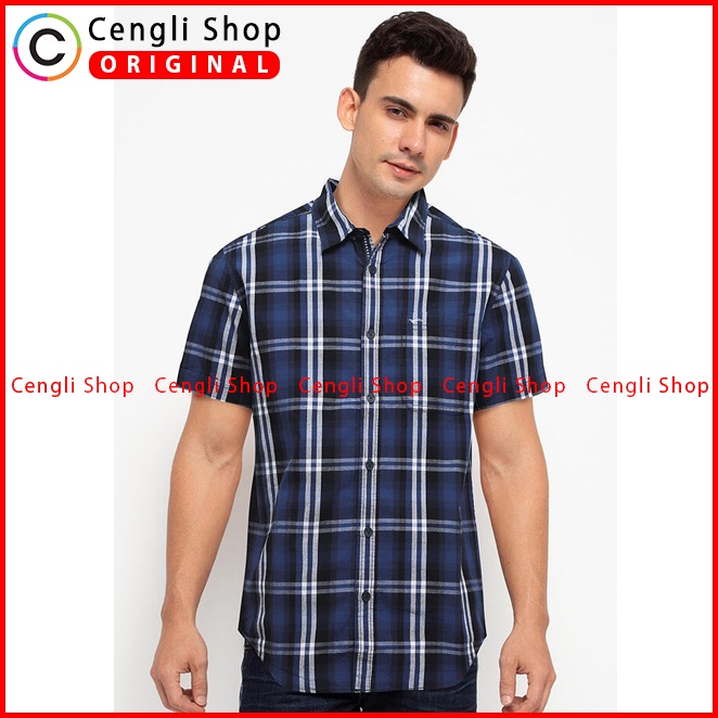 BAJU KEMEJA PRIA CARDINAL ORIGINAL CASUAL LENGAN PENDEK BIRU CA19