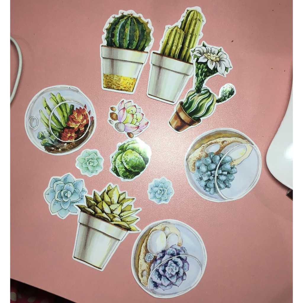 

Sticker Cactus Die Cut Scrapbook DIY Planner Bujo Diary Tumblr Aesthetic