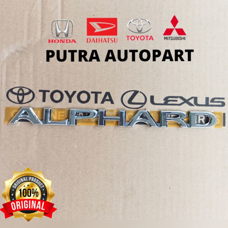 Emblem Tulisan Alphard Original Toyota