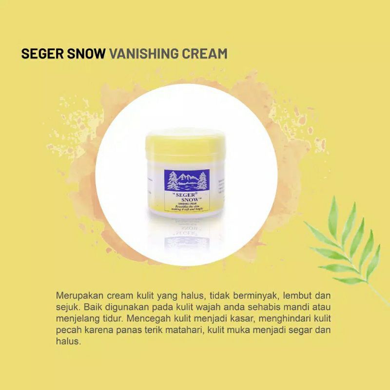 Seger Snow kuning Vanishing cream 35gram