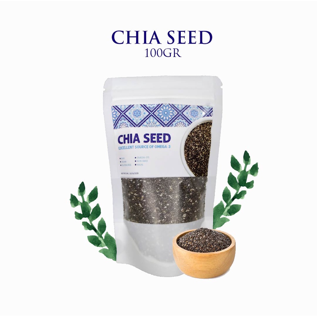 chia seed original 100gr cia seed organik black chia biji chia asli chiaseed selasih chia sead