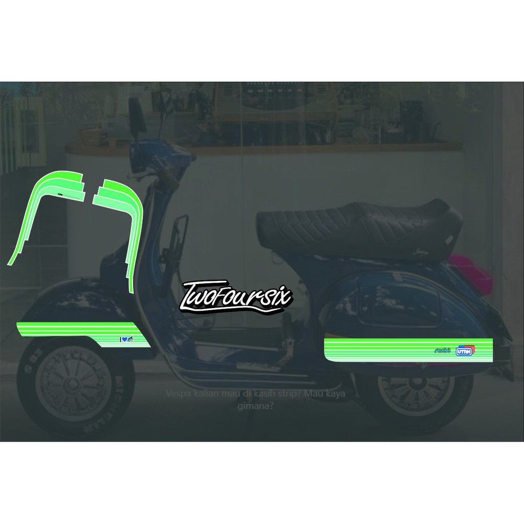 STRIPING VESPA UTAH GREEN VESPA LARGEFRAME PX/EXCLE/EXCLUSIVE/SUPER