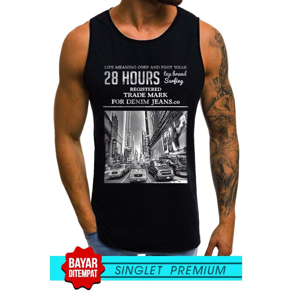 SINGLET LEKBONG PRIA (28 HOURS) / SINGLET LEKBONG GYM /LEKBONG / SINGLET/KAOS DALAM PRIA/KUTANG