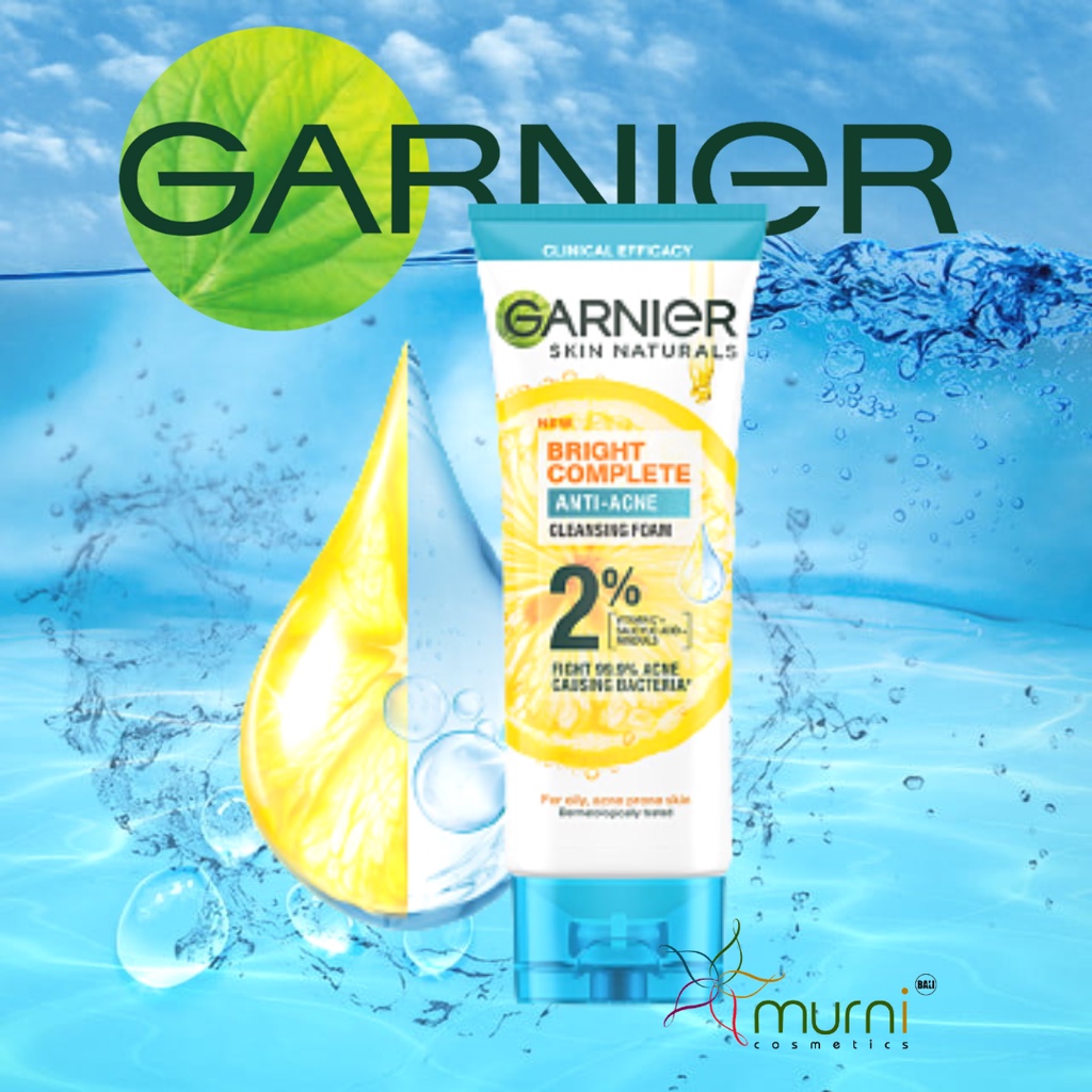 GARNIER BRIGHT COMPLETE ANTI ACNE CLEANSING FOAM 100ML