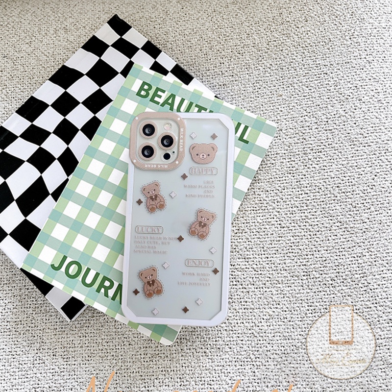 IPHONE Casing Lembut Anti Jatuh Kompatibel Untuk Iphone11 13 12 14 Pro Max7 6 6s 8 Plus XR X XS Max SE Boneka Lucu Beruang Tpu Penutup Belakang