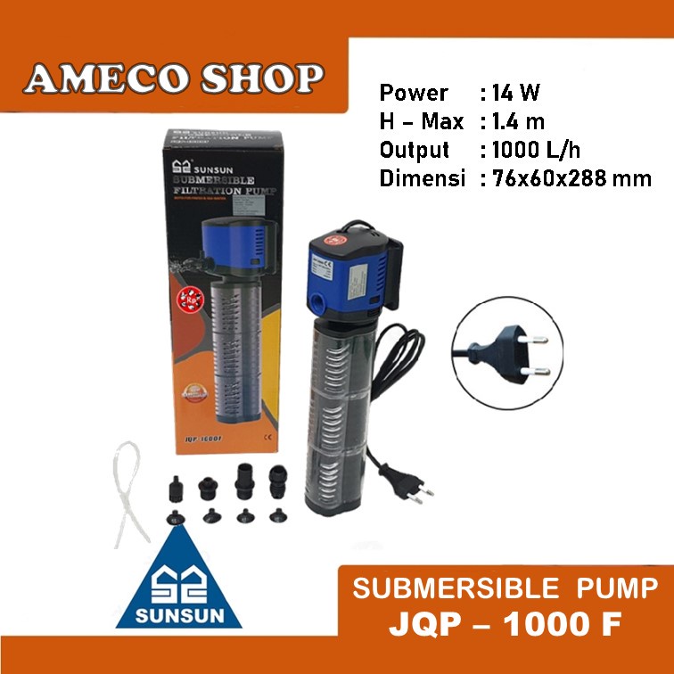 SUNSUN JQP 1000 F Submersible Water Pump Pompa Air Celup Kolam Aquarium