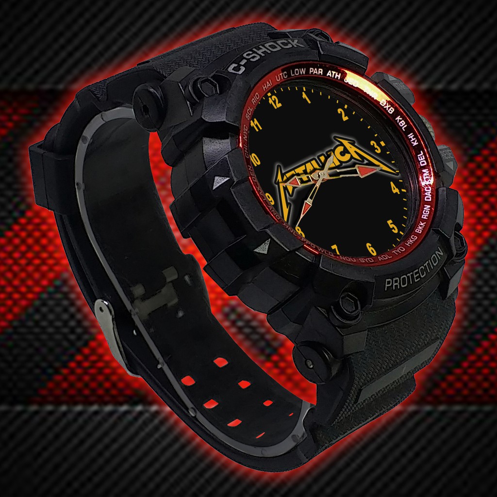 (ISTIMEWA BOSSQUE) JAM TANGAN METALLICA LIST MERAH - EXCLUSIVE 1