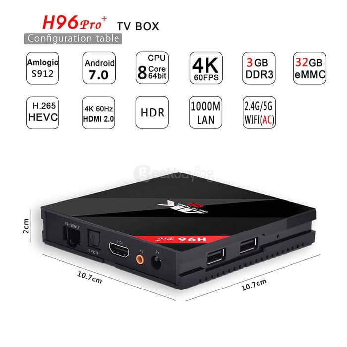 Promo Android 7 1 Android TV Box H96 Pro Plus Ram 3GB Rom 32GB Kodi Loaded Diskon