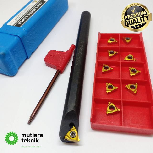 Holder Mesin Bubut Cnc Tangkai Bubut Ulir Drat Dalam SNR12 Set Insert Bubut IR11 1Box