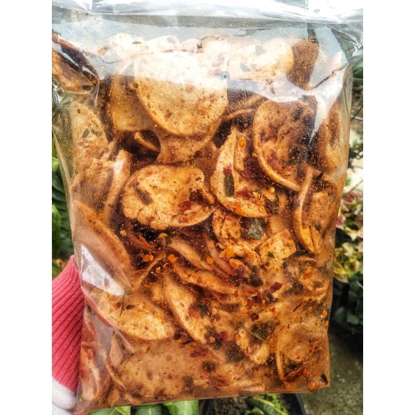 

Basreng koin bulat cikruh daun jeruk pedas 500 gram