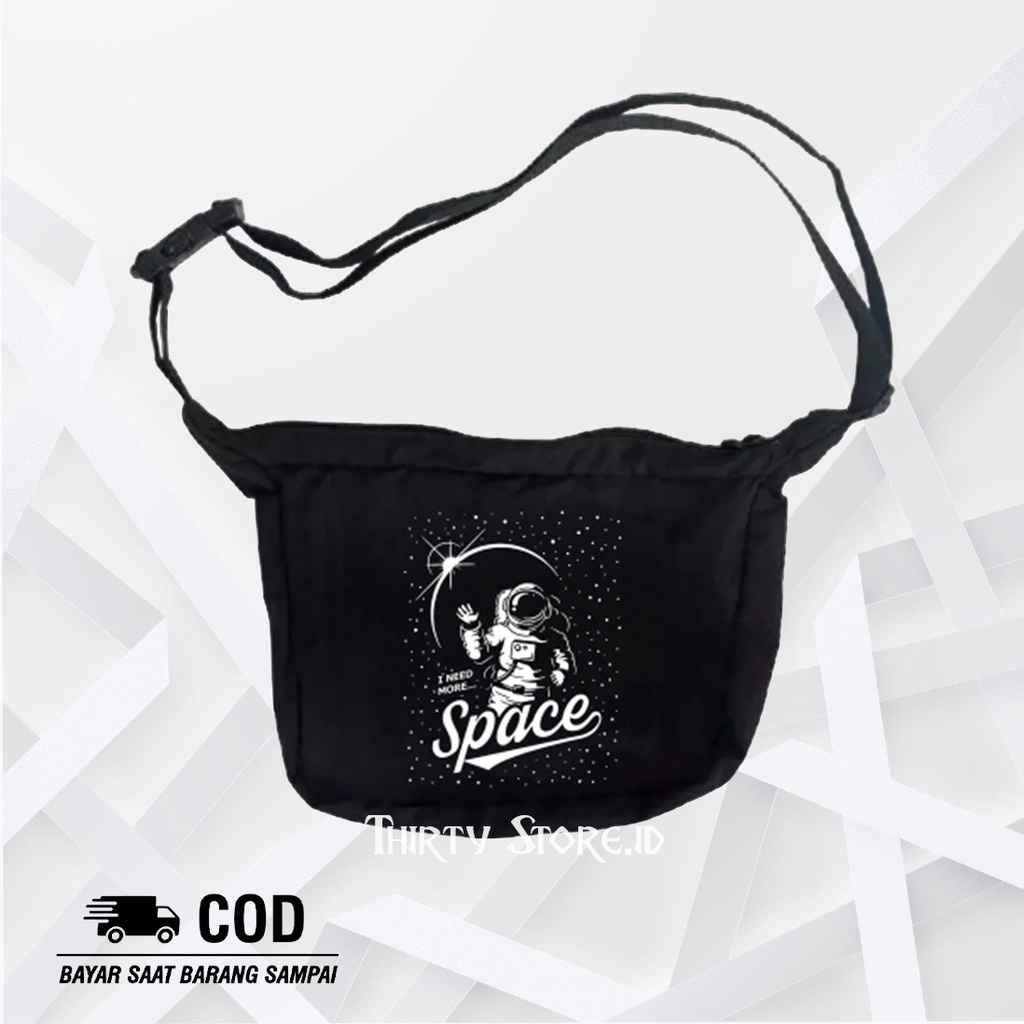 Sling Bag New Space Slingbag Pria Wanita / Tas Selempang New Slempang Semi Canvas | Thirtystore.Id