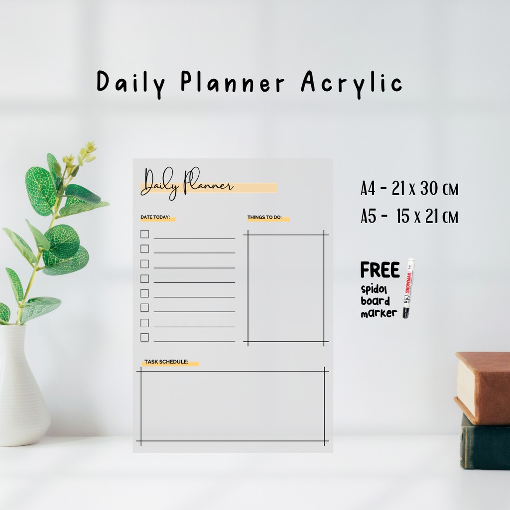 

Custom Papan Akrilik Daily Planner + Barcode Spotify - To Do List