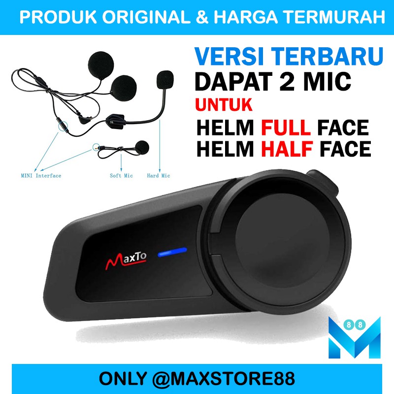 Maxto M2 Intercom Bluetooth Helm 6 Rider Original-1