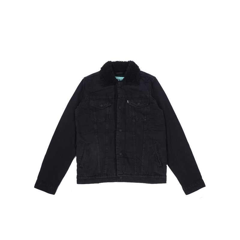 Based Club Blurr Jaket Denim Lengan Panjang Hitam