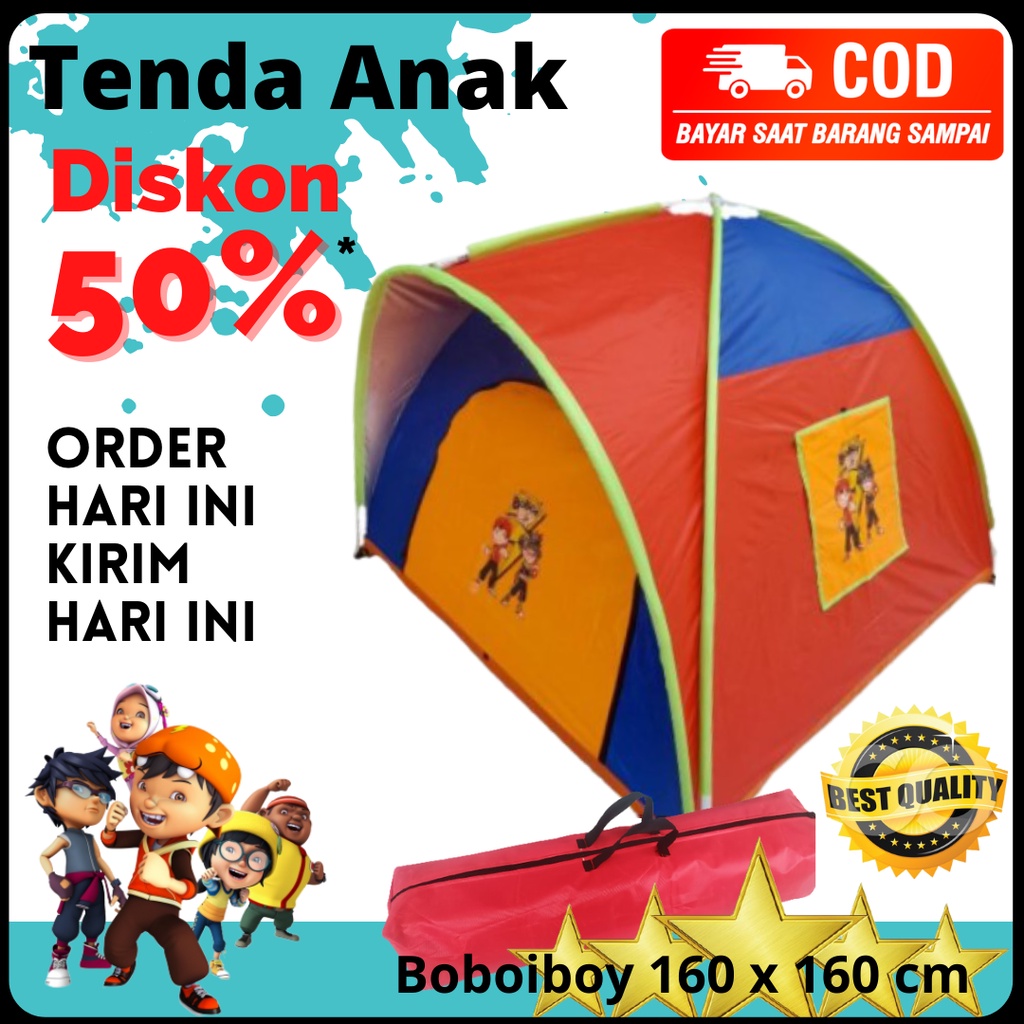 TENDA ANAK KARAKTER BOBOIBOY UKURAN 160X160 CM _ TENDA MAINAN ANAK MURAH _ KEMAH KEMAHAN