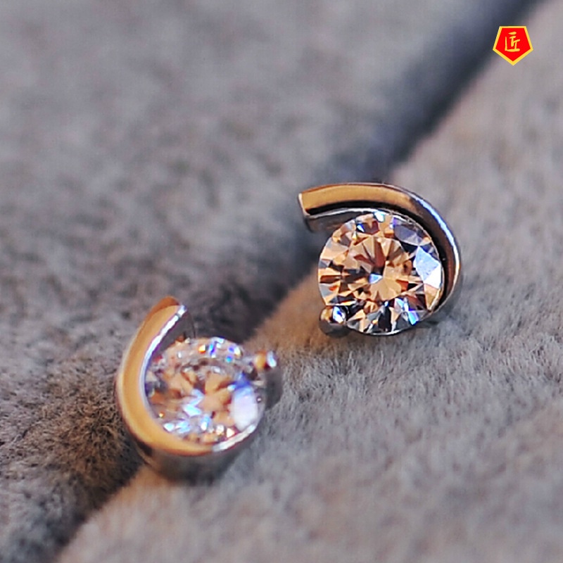 [Ready Stock]Fashion Silver Moissanite Stud Earrings