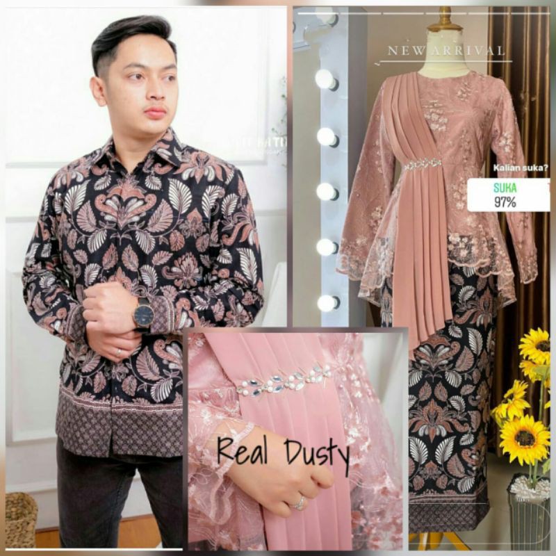 Maura Couple - Sania Ruffle Batik Couple Ori Ndoro Jowi DNT Garansi Termurah Shopee - CP MOTE DUSTY