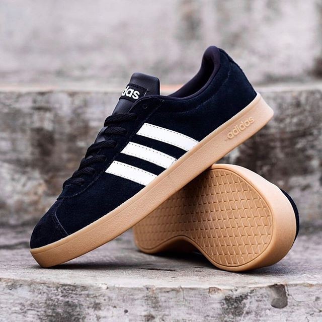 Adidas VL Court Suede Black White GumSole