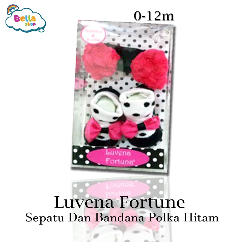 Luvena Fortuna Sock &amp; Headband Baby Gift Set Kado Bandana dan Kaos Kaki Bayi 0-6 Months - BELLA SHOP